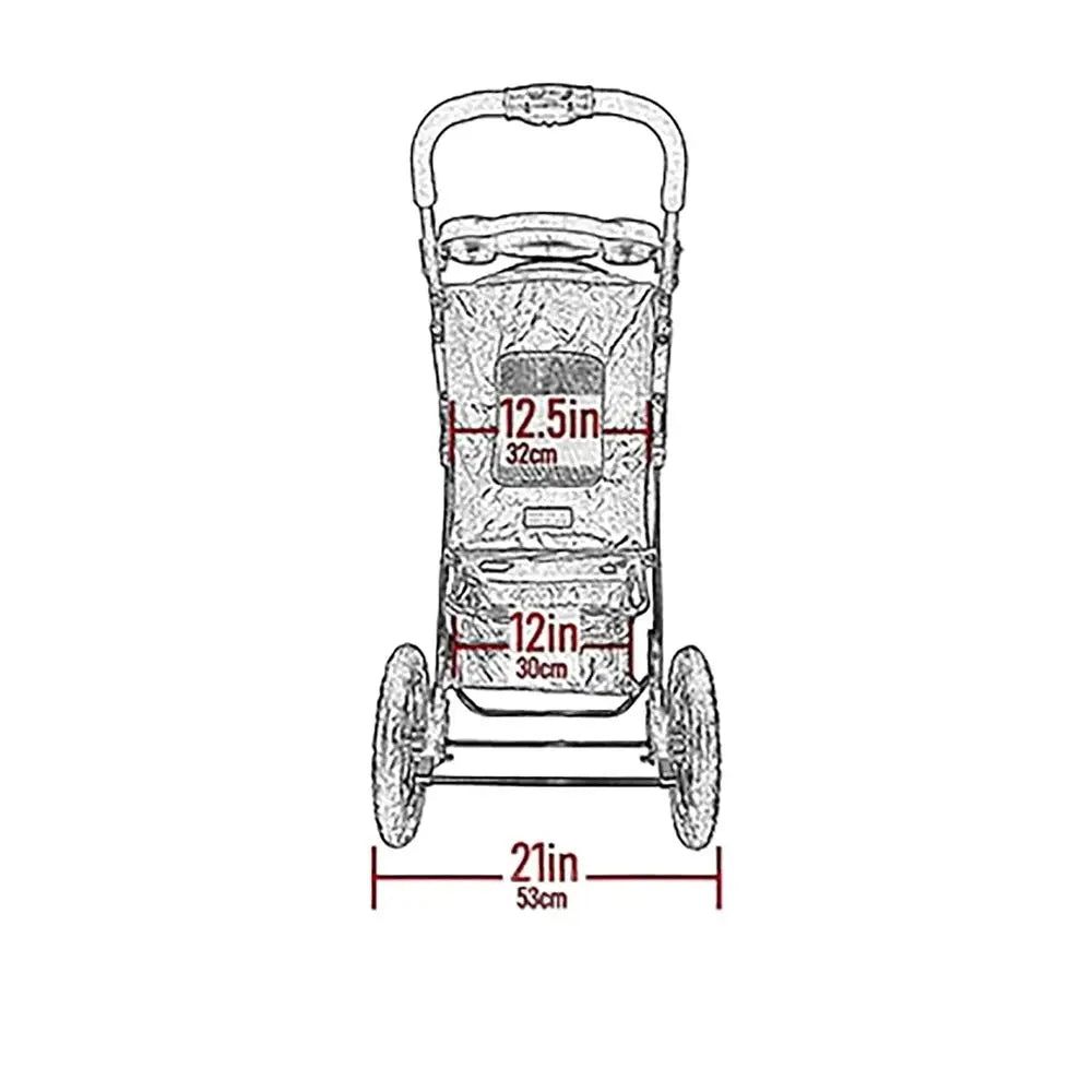 No-Zip AT3 Pet Stroller for Cats/Dogs, Zipperless Entry, Easy One-Hand Fold, Jogging Tires, Removable Liner, Cup Holder + Storag