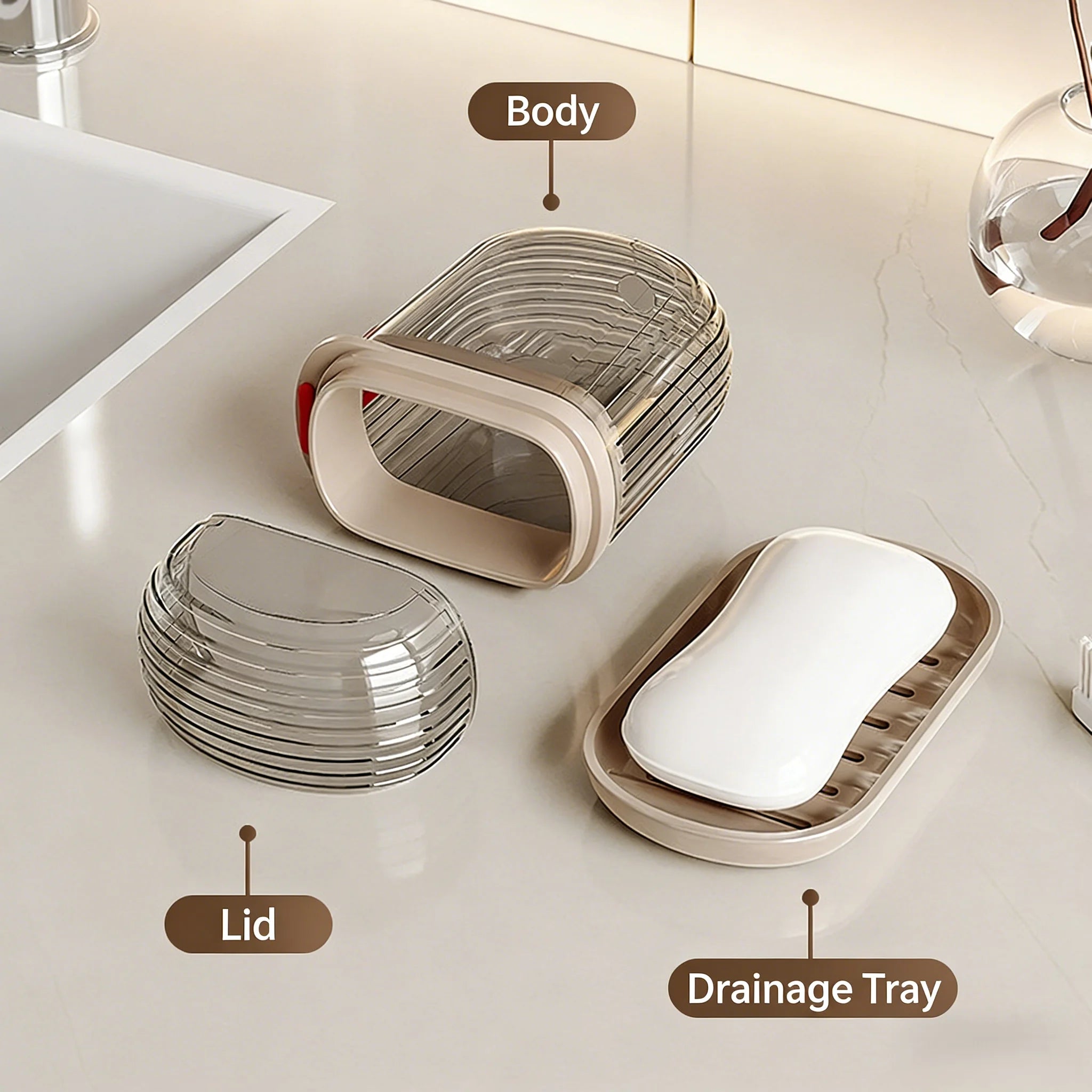1pc Portable Travel Soap Box with Lid, Portable Sealed Drain Soap Container, Suitable for Travel and Outdoor Leisure.