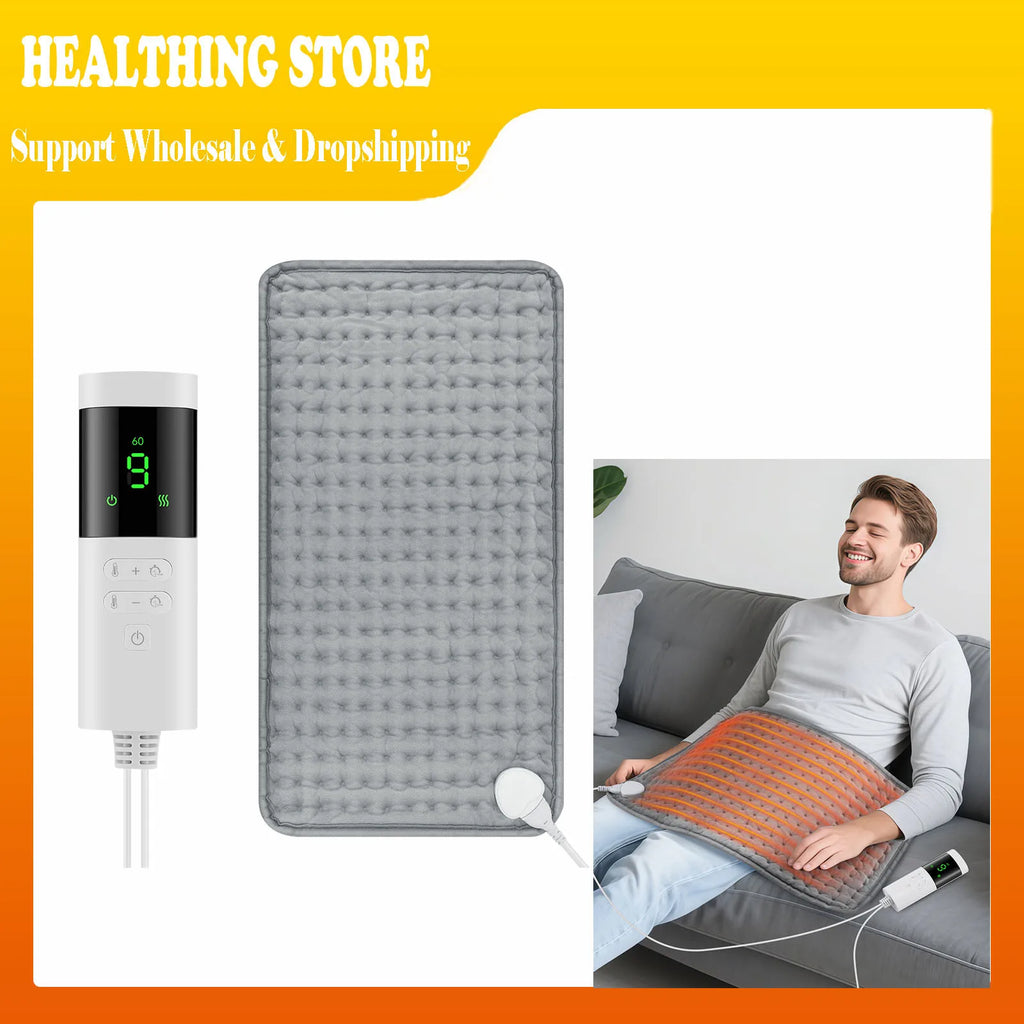 Winter Electric Heating Pad Blanket Soft Adjustable Temperature Levels 4 Timing Modes Shoulder Knee Legs Constant Warm Cushion