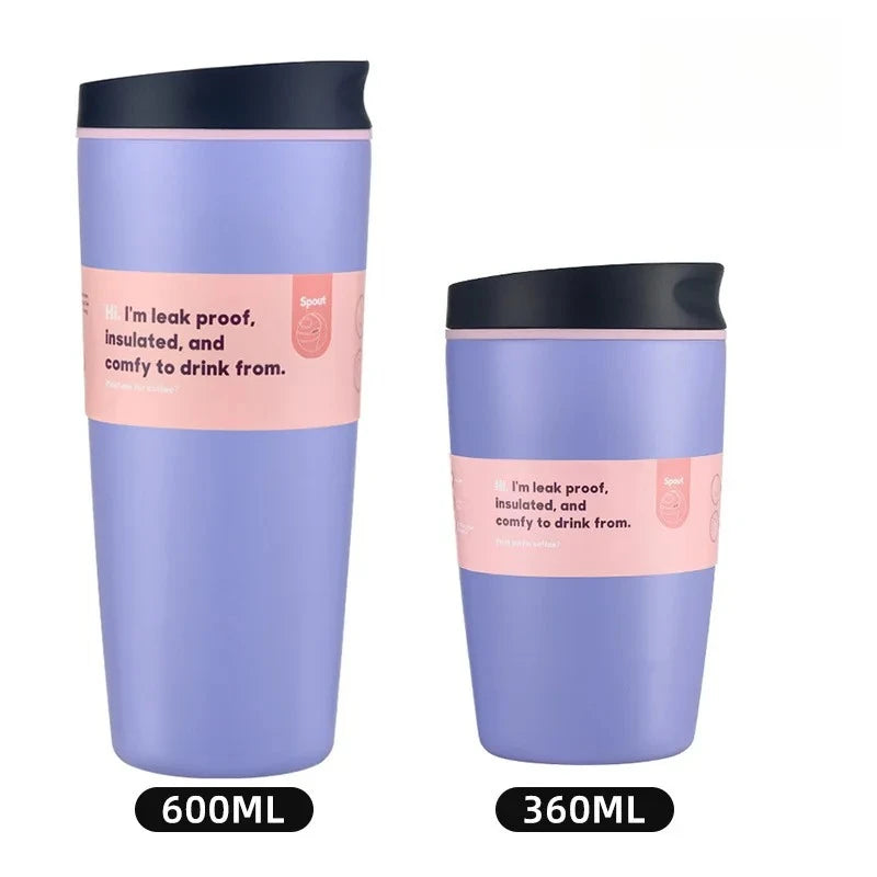 Thermal Mug Vacuum Insulated Tumbler Cup Stainless Steel Coffee Thermos Cups Leakproof Lid for Travel Silent Base Thermo Bottle