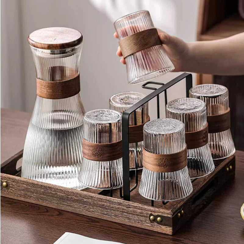 Creative Heat-Resistant Glass Cup Set, Water Kettle Bottle, Flower Tea Juice Cup, New, Drop Shipping