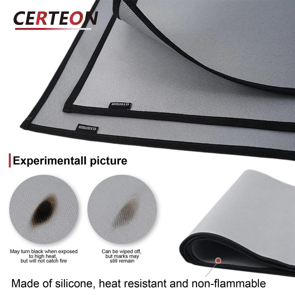 Portable Fireproof Mat Multi Size Silicone Coated Fiberglass Heat Shield for Fire Pit BBQ Patio Camping Deck Protection