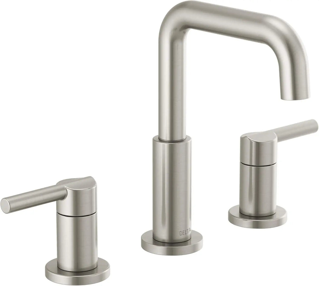 Brushed Nickel 3-Hole Widespread Bathroom Sink Faucet with Push-Pop Drain, Easy DIY Installation