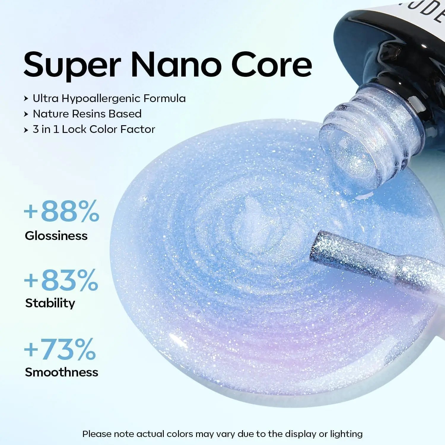 Modelones Pearl Iridescent Gel Nail Polish, 15 ML Shimmer Celestial Blue Mermaid Nail Drawing Glitter Pearlescent Summer