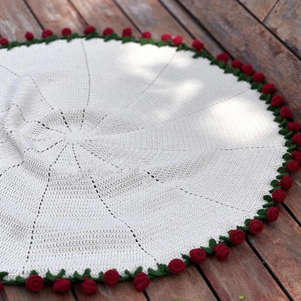 Rose Blanket Bouquet With Gift Bag Crochet Handmade Blanket of Roses Birthday Valentine's Day Gift for Girlfriend