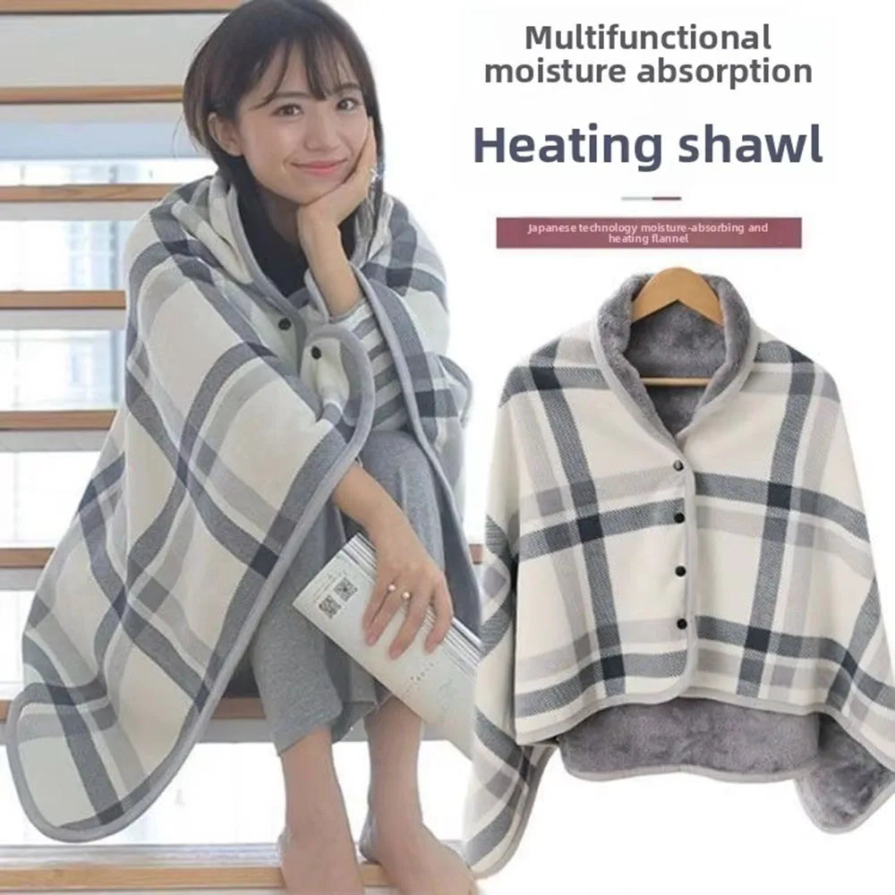 1PC Flannel Shawl Blanket Wearable Lazy Casual Office Warmth Shawl Blanket for Comfort And Style Multi-functional Blanket