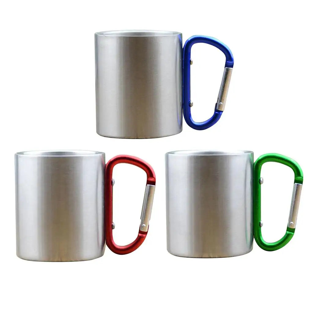 Aluminum Alloy Carabiner Cup Lightweight Outdoor Camping Mug Metal Hook Travel Cup for Adventure Gear