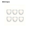 80/250/450ml Double-Wall Insulated Clear Glass Espresso Cups Perfect for Tea, Coffee, Latte, Cafe, Milk, Restaurant Use