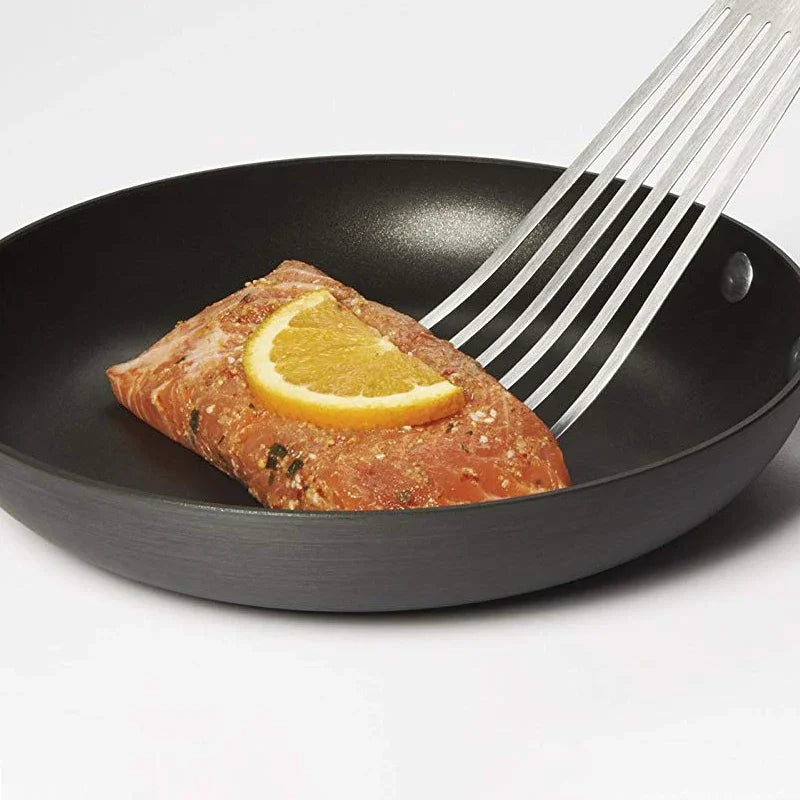 Stainless Steel Slotted Turner & Fish Spatula With Wooden Handle - Kitchen Tools by Leeseph