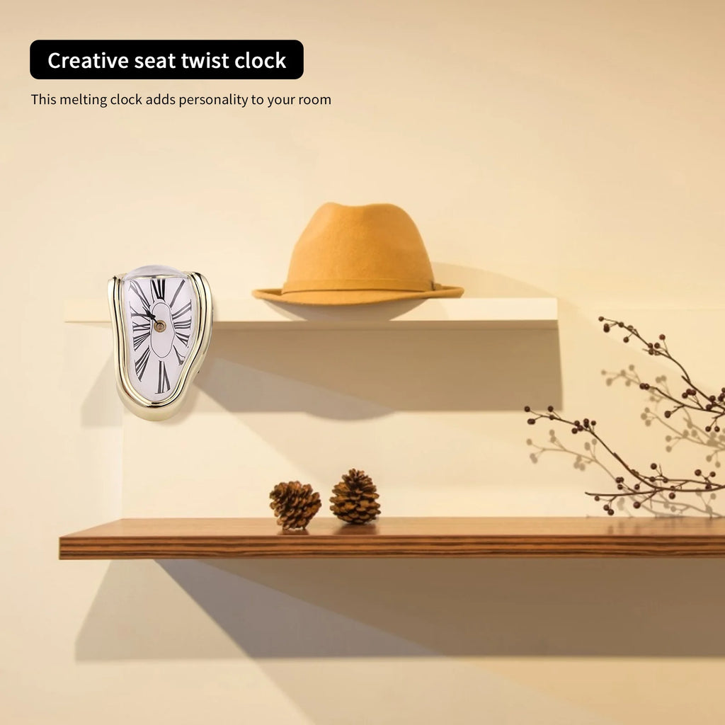 Melting Clock Surrealism Melting Clock Creative Table Twisting Clock Exquisite Vintage Melting Table Clock Gifts for Art Lovers