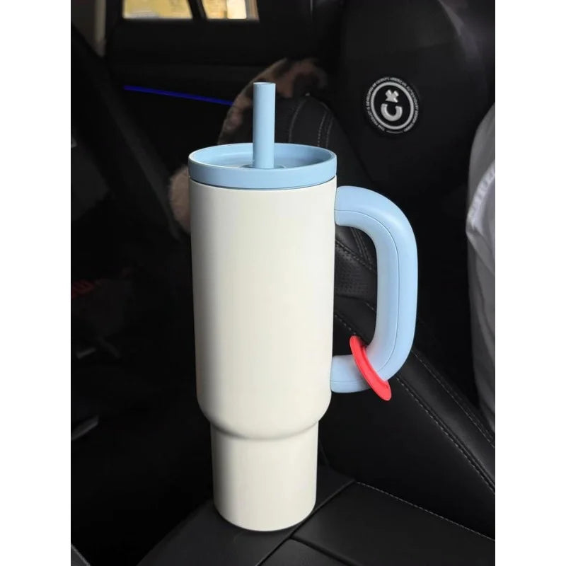 304 Stainless Steel Straw Insulated Ice Cup Thick Portable Handle Design for Trendy 40OZ Insulated Cup  Outdoor Travel