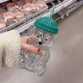new cute bear-shaped glass cup comes with a straw. It is suitable for home, office, or bar use, and is fashionable and stylish.