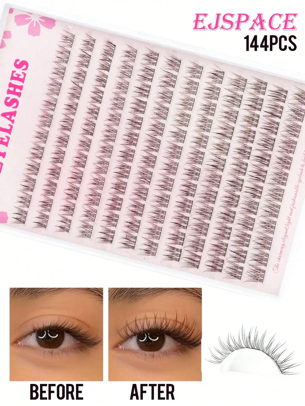 300PCS Curl Natural Manga Lash Extension Kit Lash Clusters Kit Wispy Eyelash Extensios Individual Lashes Extensions At Home