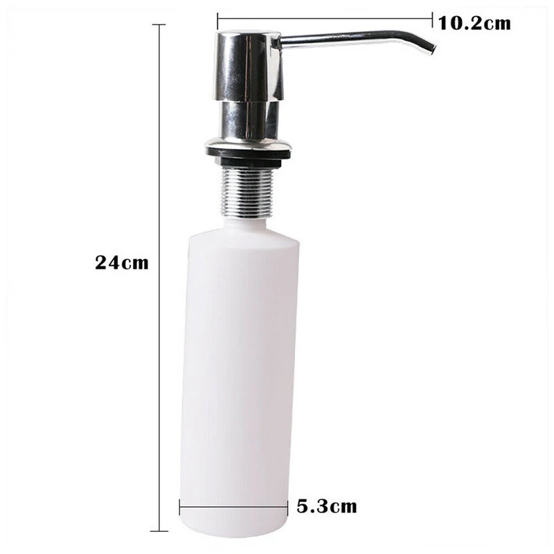 Built in Soap Dispenser for Kitchen Sink Brushed Nickel Stainless Steel Countertop Pump Head Dish Soap Hand Lotion Dispenser