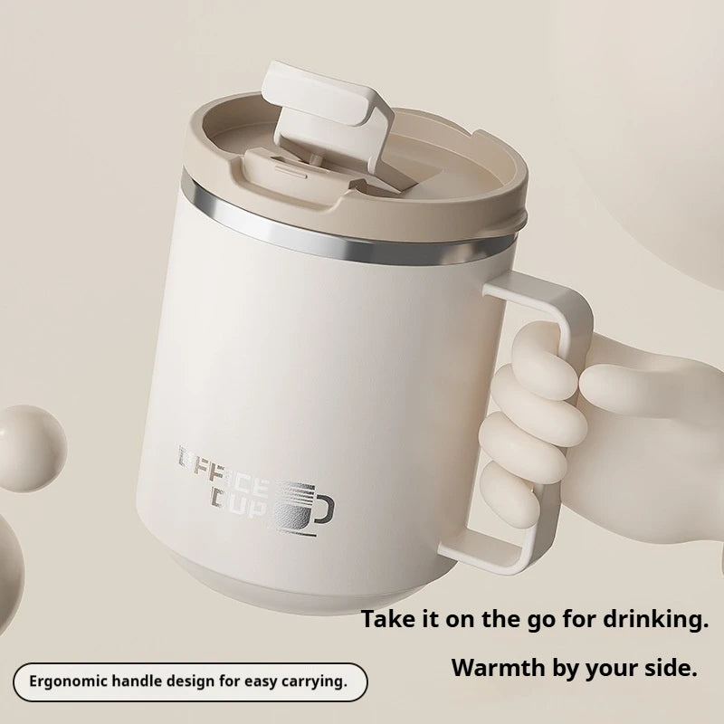 480ML  Stainless Steel Double Wall Insulated Coffee Mug With Handle Keeps Cold and Heat Thermal Mug Leak-proof Drinking Cup