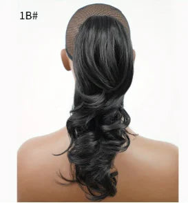 12 inch  Curly Messy Wavy Clip In Pony Tail Hair Extension Claw Clip Fluffy Short Curly Fake Hair Extensions Synthetic Claw Pony