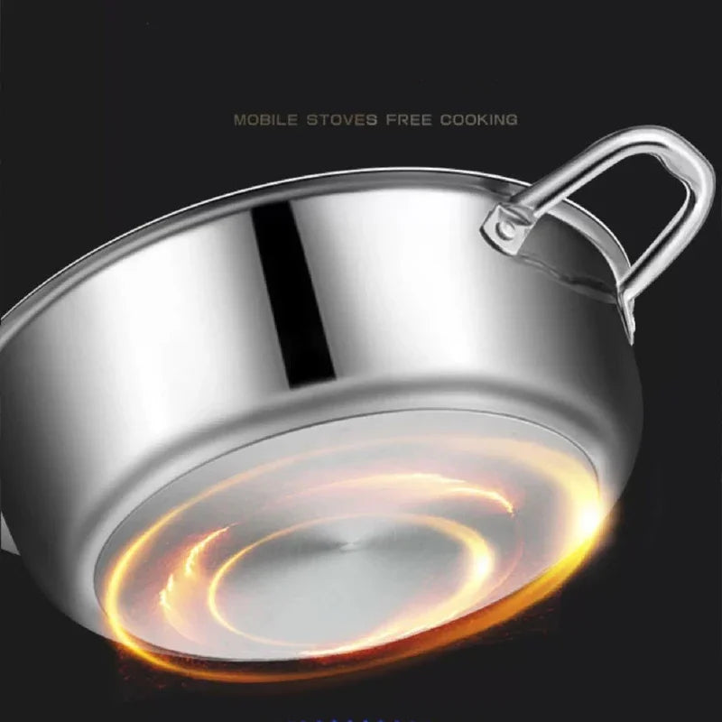 High Quality 410 Stainless Steel Frying Pan Food Grade Honeycomb Nonstick Wok With Double Ears Home induction cooker frying pan