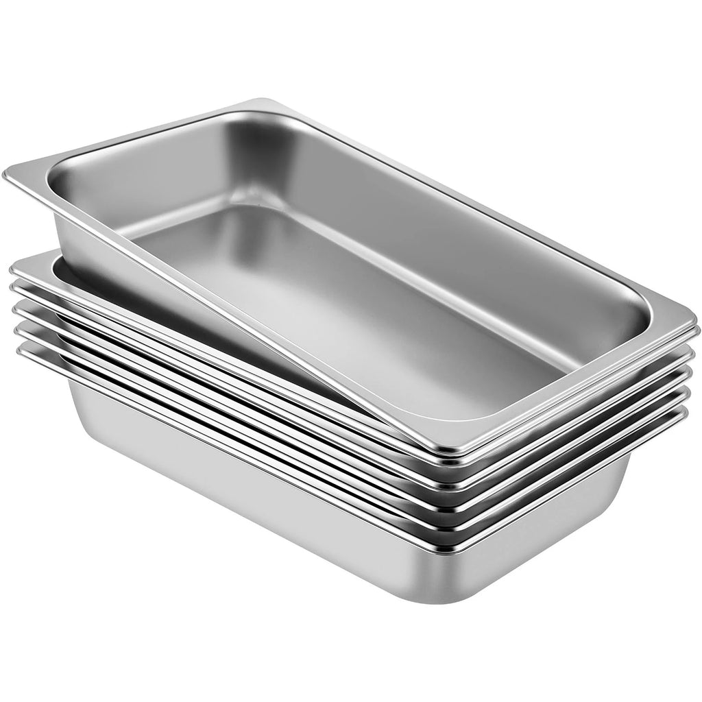 SucceBuyBuffet Chafing Dishes 8.5L-20L Gastronorm Pans Steam Table Pans Tray Stainless Steel Food Container for Party BBQ Baking