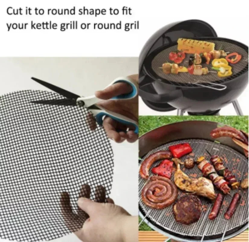 Bbq Barbecue PTFE Mesh Mat, Fiberglass Mesh, Non-stick Grill Liner, Barbecue Mesh Sheet Accesorios Camping Bbq Grill Mat
