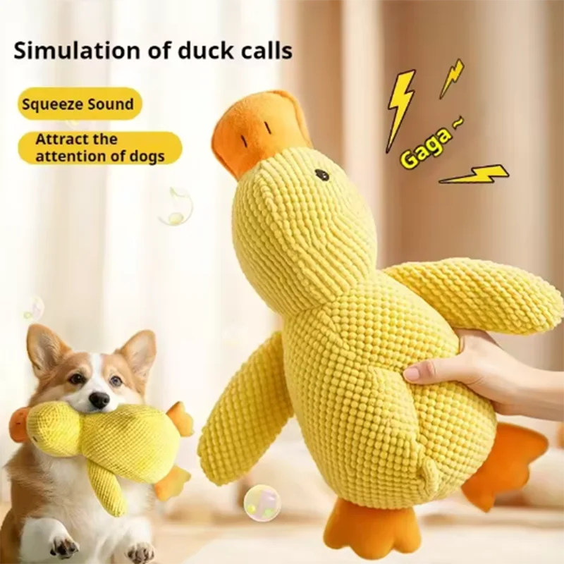 Cute dog Toy Duck-shaped Bite Resistant Grinding Teeth Cleaning Large Dog Interactive Entertainment Puppy Boredom Plush Toy