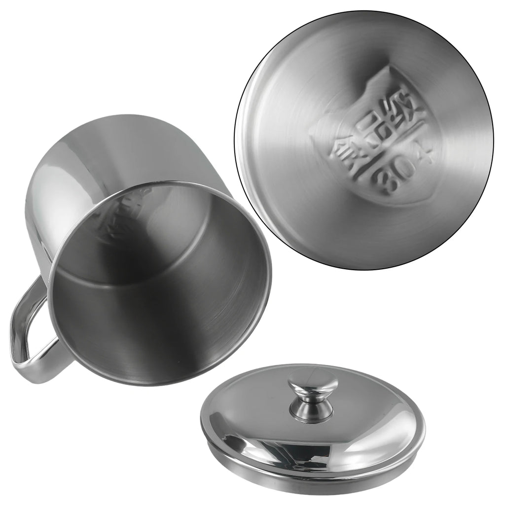 200-1100ml Drinking Mug Handle Design Stainless Steel Water Milk Coffee Tea Cup Camping Mug Home Travel Drinkware Water Cup