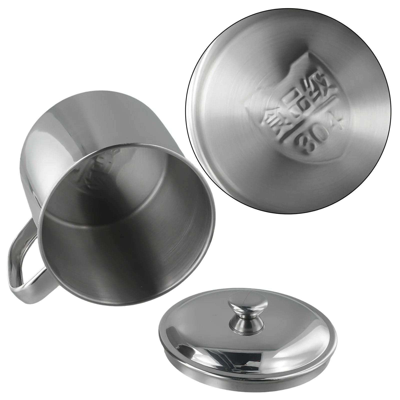 200-1100ml Drinking Mug Handle Design Stainless Steel Water Milk Coffee Tea Cup Camping Mug Home Travel Drinkware Water Cup