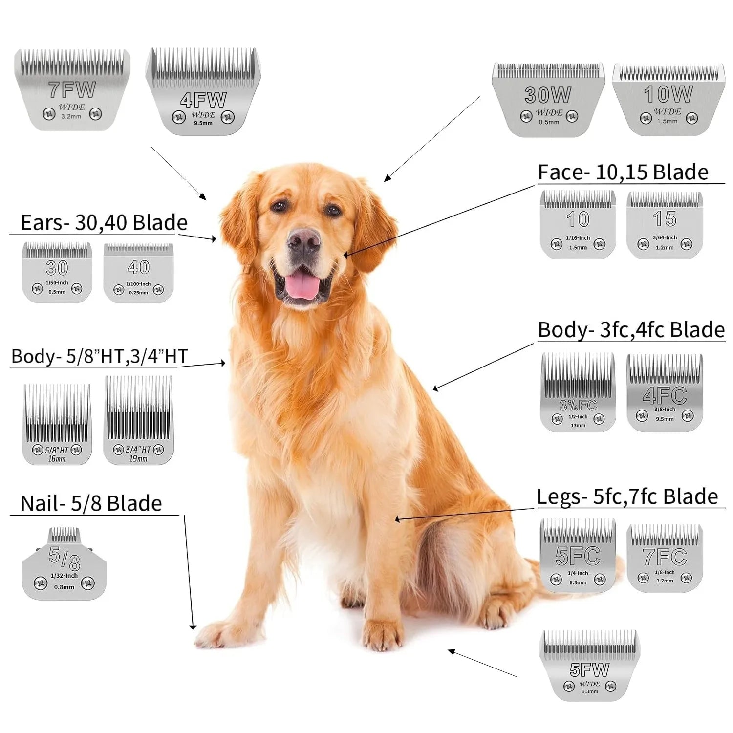 Dog/Animal Detachable Clipper Ceramic Blade For Andis/Oster A5 A6/Wahl KM/Heiniger/Laube/Conair Pro Pet Clippers