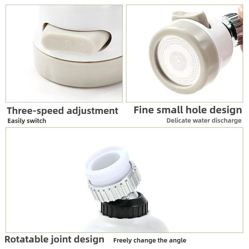 1PCS 3-Adjustable Water Pressure Splashing Kitchen Faucet with Water-Saving Foam Generator, Kitchen Faucet Accessories