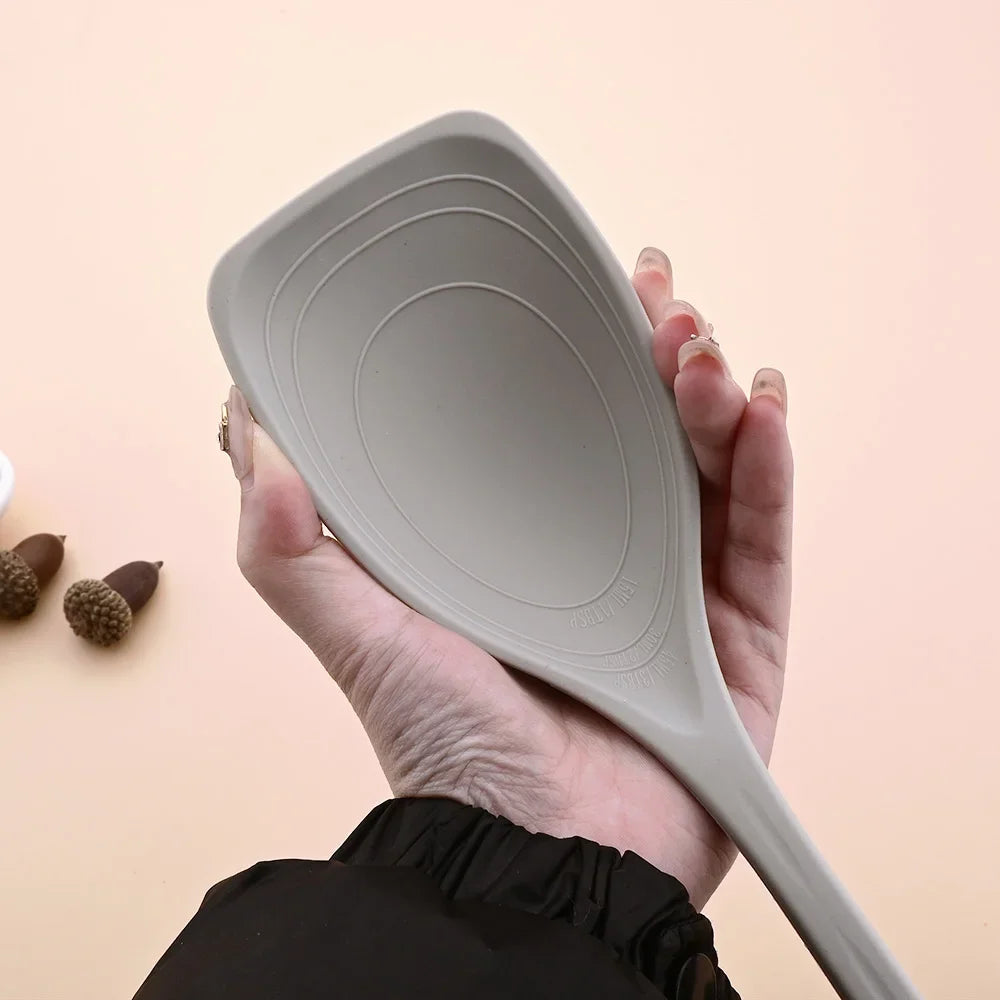 1Pc Food Grade Silicone Cooking Soup Spoon Dense Shovel Fried Fish Omelette Shovel Non-stick Spatula Kitchen Cooking Tools