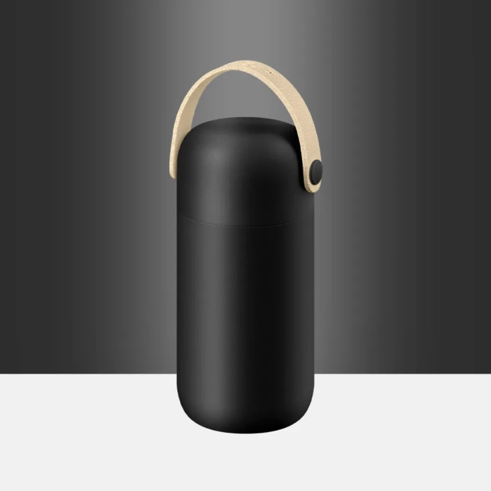 150ml Mini Stainless Steel Thermos Cup Double Wall with Leather Handle Pocket Bottle Leakproof Unbreakable Thermoses Coffee Mug