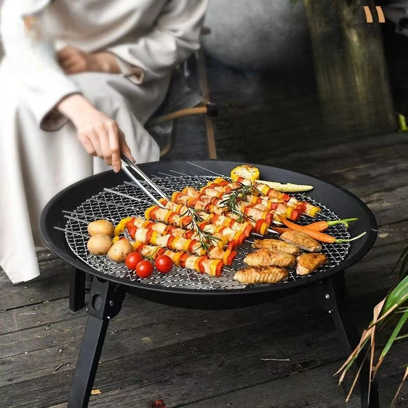 Portable Charcoal BBQ Grill Compact Outdoor Cooking Smokeless Barbecue Grill for Camping Backyard Picnics Family Gatherings