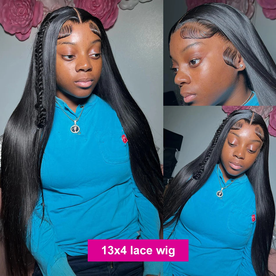 200 Density 13x4 13x6 HD Lace wig Frontal Human Hair Wigs Black Bone  40 Inch Straight Brazilian Virgin Hair  5x5 Glueless Wigs
