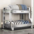 304 Stainless Steel Dish Storage Rack Kitchen Multifunctional Storage Dish Drain Rack Countertop Kitchen Accessories