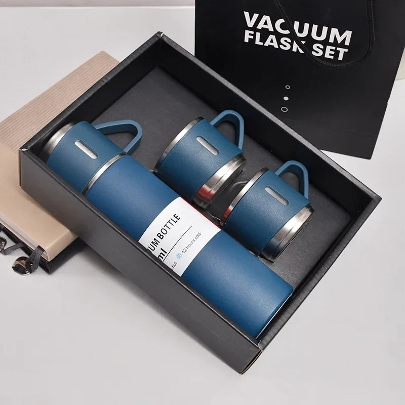 500ML 304 Stainless Steel Vacuum Flask Gift Set Office Business Thermos Bottle Outdoor Hot Water Thermal Insulation Couple Cup