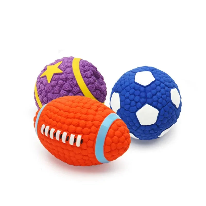 Internet Celebrity Hot Dog Toy Latex Rugby Tennis Dog Bite  Sound Ball Pet Toy Grinding Sound Toy Latex Rugby Dog Toy Latex New