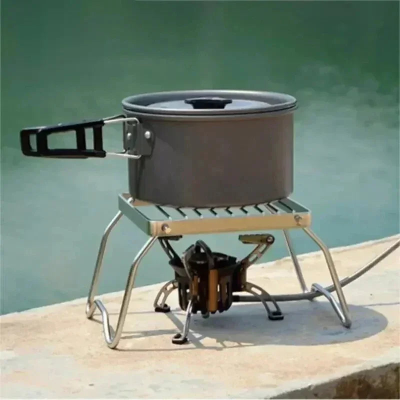 Portable Foldable Stainless Steel Camping Grill Outdoor BBQ Grill Mini Stove Rack Lightweight Compact for Picnic Hiking Travel