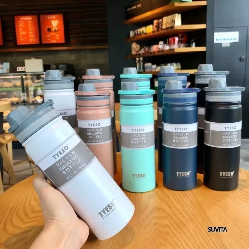 Tyeso 530/750ML Thermos Bottle Stainless Steel Vacuum Flask Travel Cup Insulated Water Bottle Sport Thermal Mug Hot Cold Mug