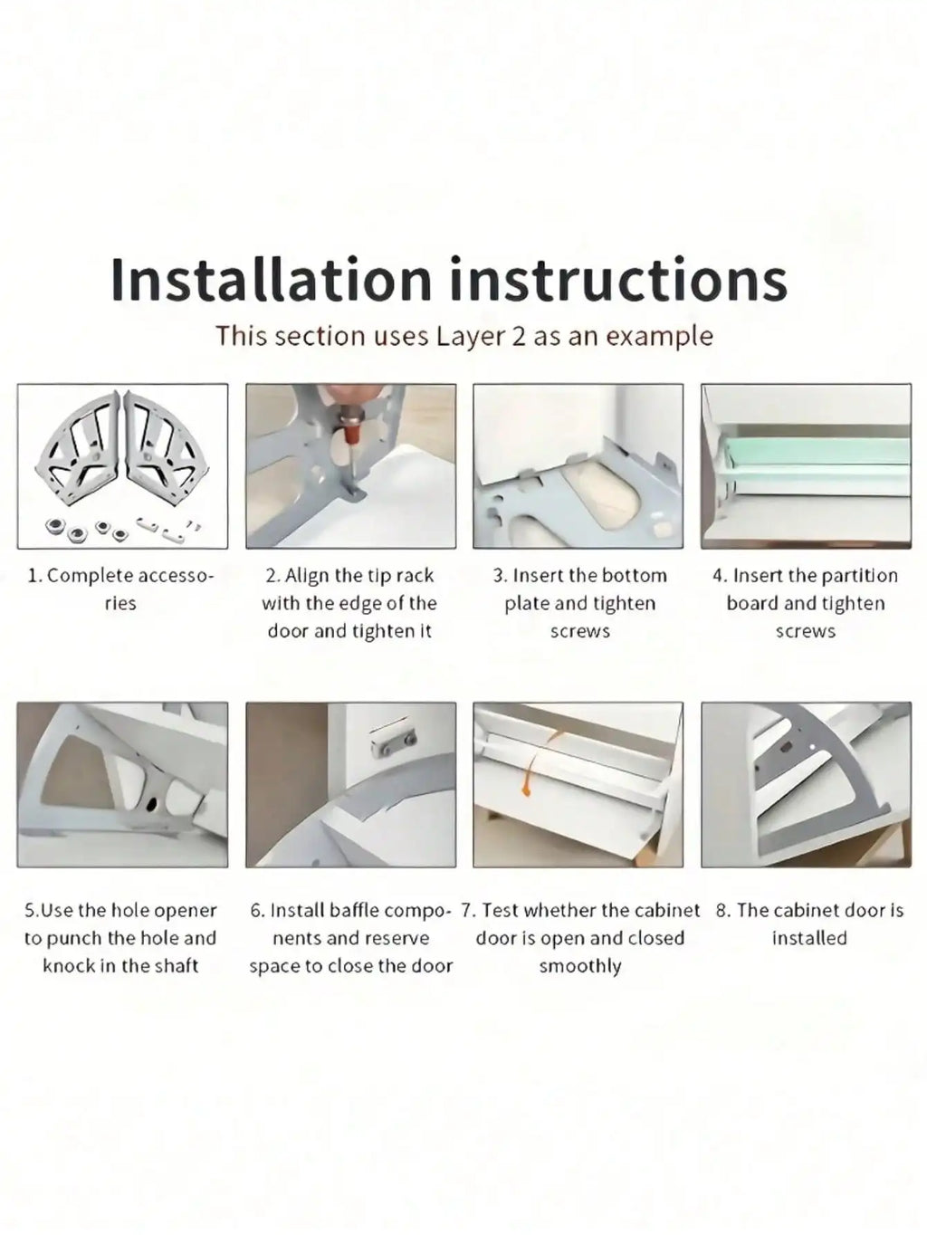 Double-Layer Rotating Shoe Cabinet Hinges - Stainless Steel, Easy Install, Durable Space-Saving, For Entrance Hall Cabinets