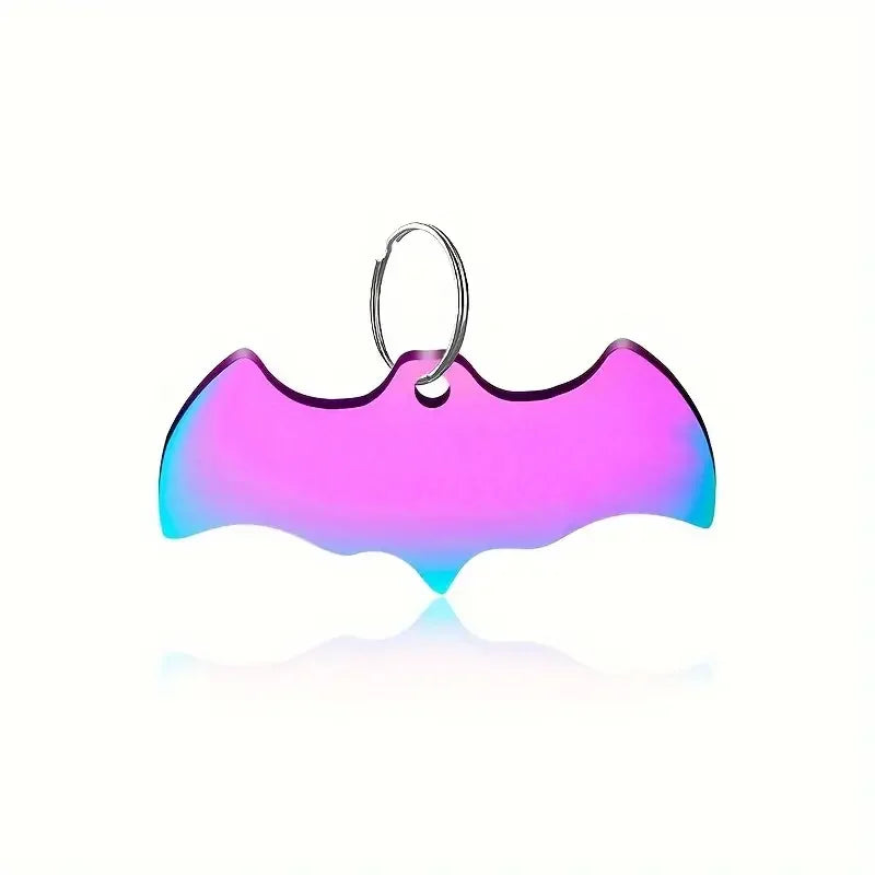 Pet ID Tag Personalized Dog Cat ID Tag Halloween Bat Free Engraving Name Number Anti-lost Collar for Puppy Accessories