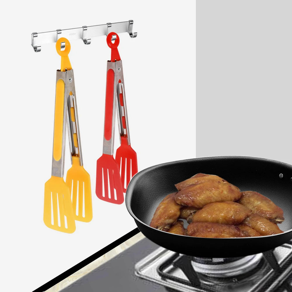 Kitchen Cooking Tools Stainless Steel Handle Utensil Pizza Bread Steak Clip Non-Stick Kitchen Tongs Salad Serving BBQ Tongs