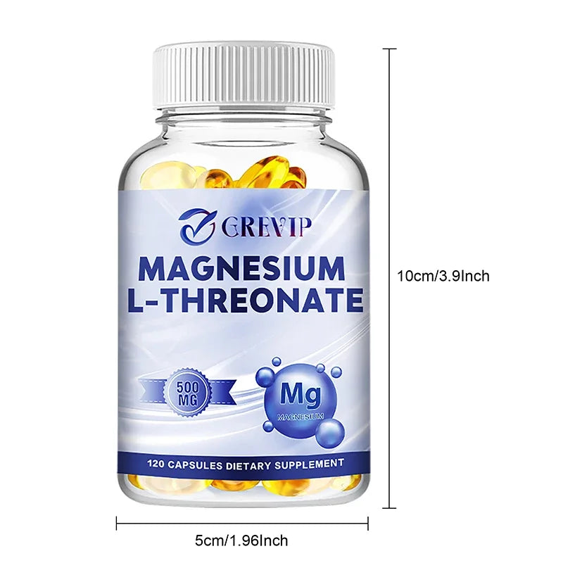 Magnesium L-Threonate - Supports Focus, Memory and Learning Brain Health, Supports Quality of Sleep - 120 Capsules