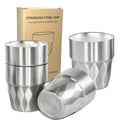 4 Pack Mugs Stainless Steel Cup Metal Cups 10oz Double Layer Insulated 300ml Metal Drinking Glasses for Camping Outdoors Party
