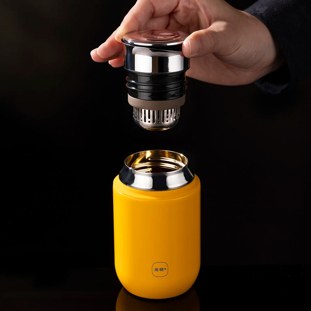 SAMADOYO-316 Stainless Steel Insulated Tumbler, Tea Infuser Mug, Portable Cup with Built-in Tea Filter, Premium Quality, 160ml