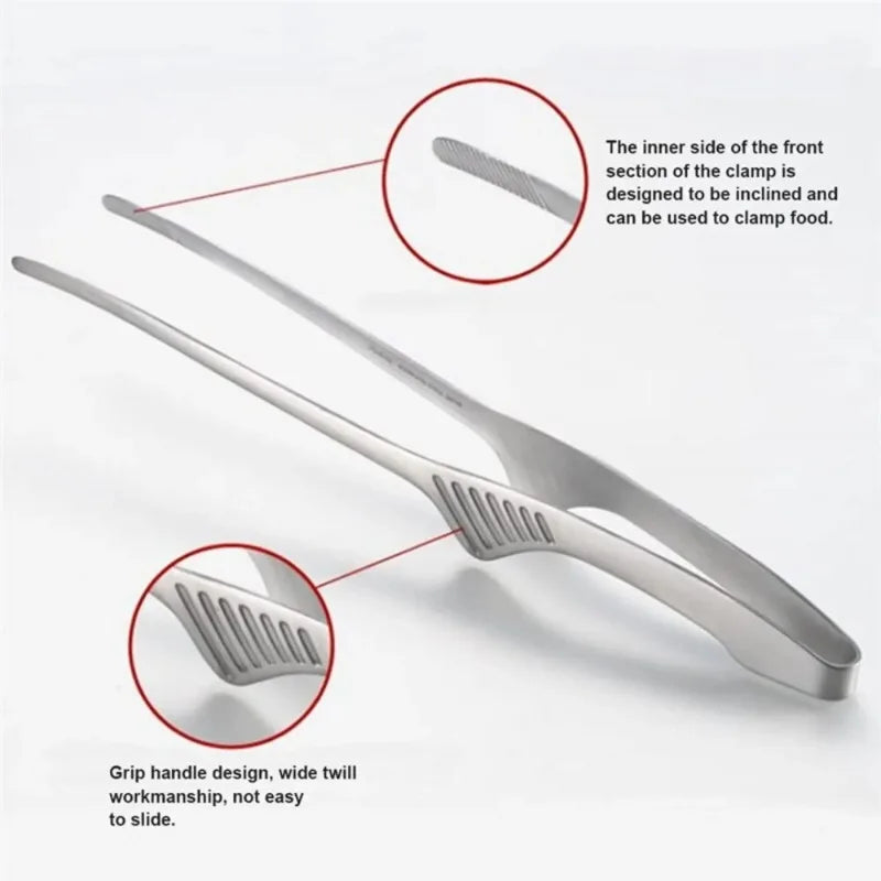 304 Stainless Steel Food Tongs Long Handle Non-Slip Barbecue Tongs Steak Tongs Kitchen Cooking Tools kitchen accessories