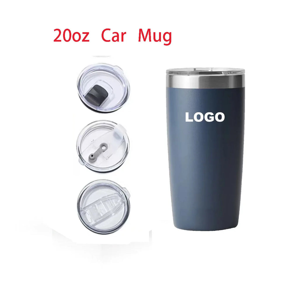 logo Name 20OZ Car Thermal Mug Beer Cups Thermos for car Tea Coffee Water Vacuum Insulated Leakproof With Lids