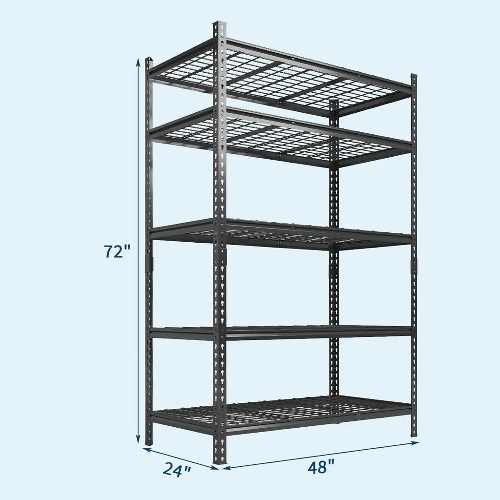 Garage Shelving - 2200 LBS Extremely Sturdy, Adjustable Metal Shelving, Heavy Duty 5 Tier Storage Shelves for Warehouse Workshop