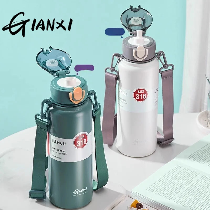 GIANXI Children's Thermos Cup Students Go To School Special Straw Cup Men And Women 2024 New Kettle 316 Large Capacity Water Cup