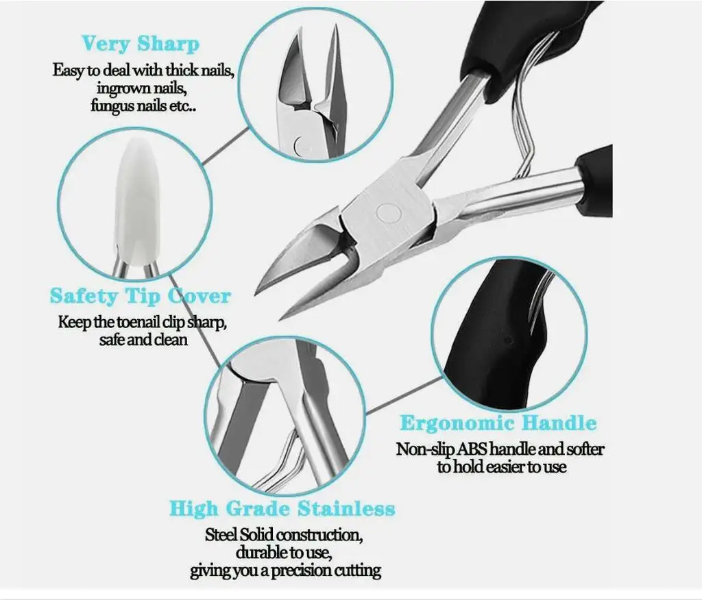 Professional Thick Nail Dead Skin Dirt Remover Super Sharp Curved Blade Nail Tools Toe Nail Clippers Cutter Ingrown Toenail Tool