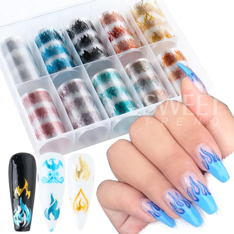 Texture Starry Nail Transfer Decals Slider Manicure