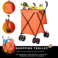 Foldable Shopping Cart, 100L Capacity, 80kg Load, Detachable Washable Bag, Compact Grocery Cart for Supermarket & Urban Use